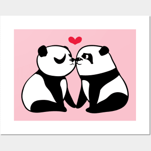 Panda Kisses Posters and Art